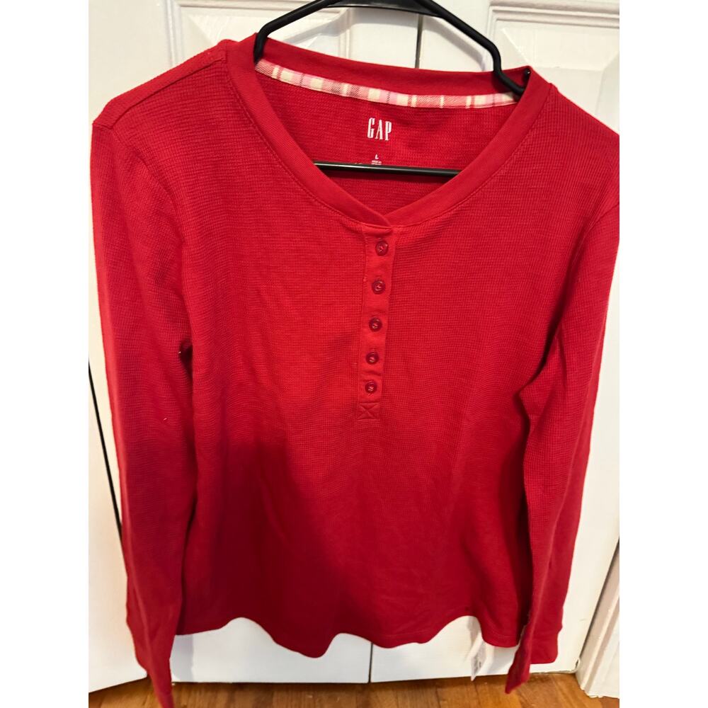 Gap Men’s L Red Thermal Henley NWT